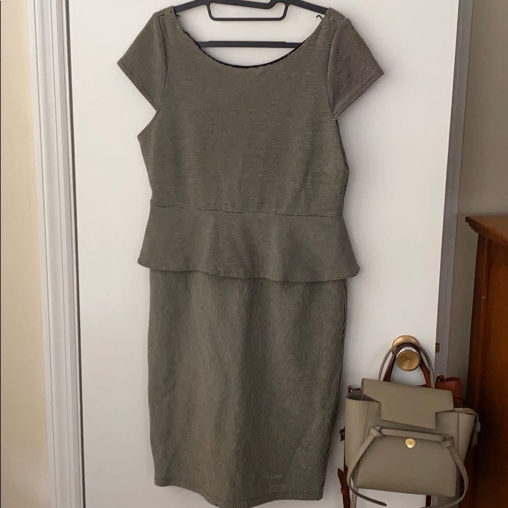 Alice + Olivia midi peplum work dress